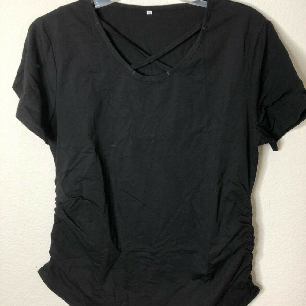 Rnxrbb Womens Short Sleeve Ruched Maternity Shirt